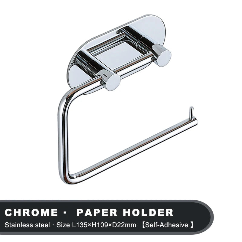 Adhesive Stainless Steel Toilet Roll Holder