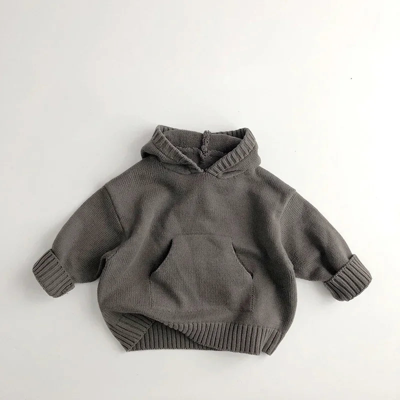 Kids Fine Knit Hoodie Sweater