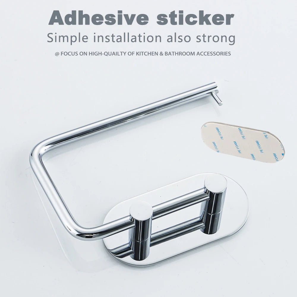 Adhesive Stainless Steel Toilet Roll Holder