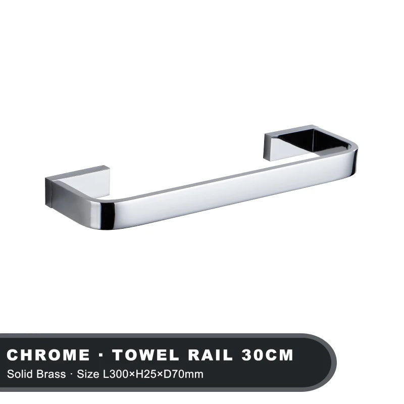 Luxury Chrome Single Towel Bar 30-50cm