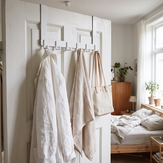 White over-door hooks lifestyle