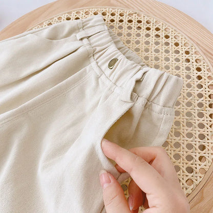 Kids Solid Straight-Leg Casual Pants