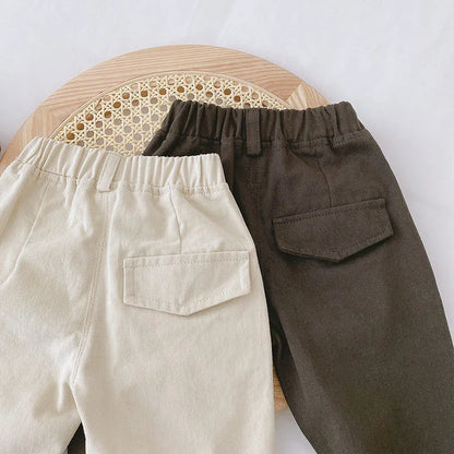 Kids Solid Straight-Leg Casual Pants