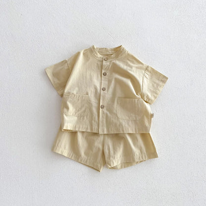 Boys Casual Short-Sleeve Suit Set