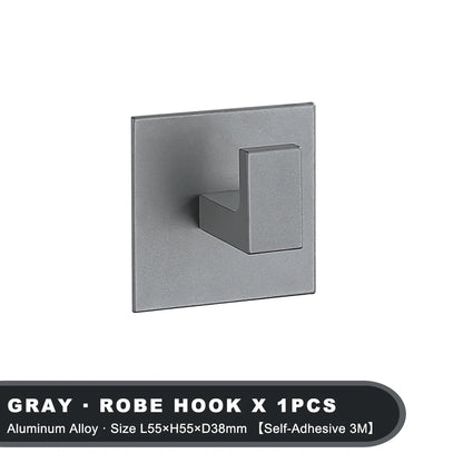 Black Adhesive Wall Hook Set