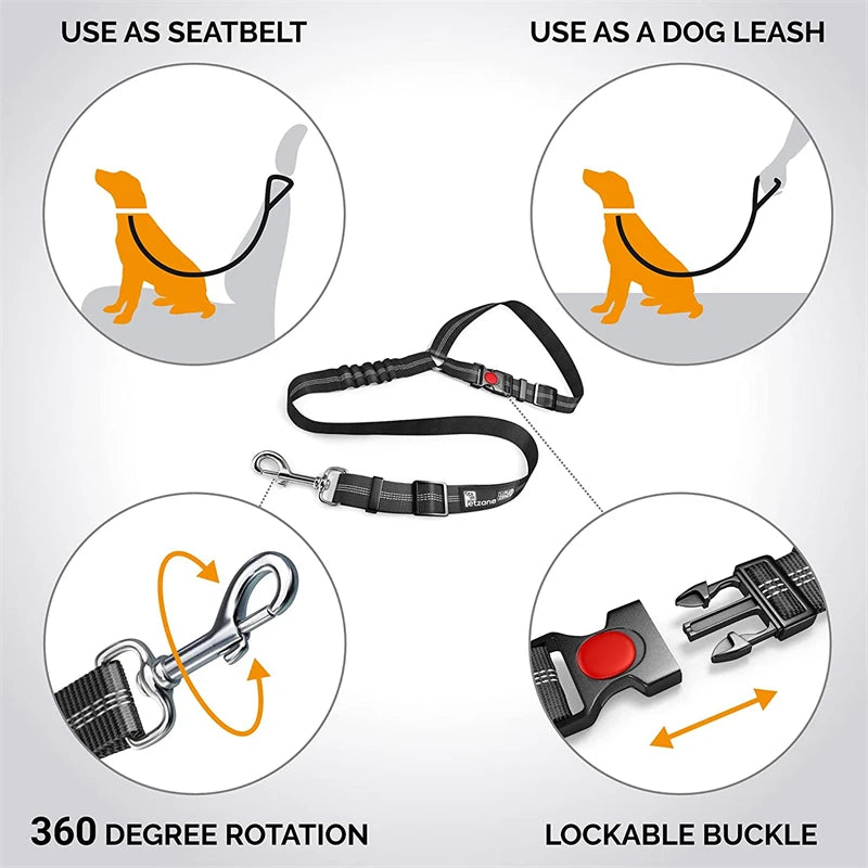 Reflective Dog Car Seat Belt