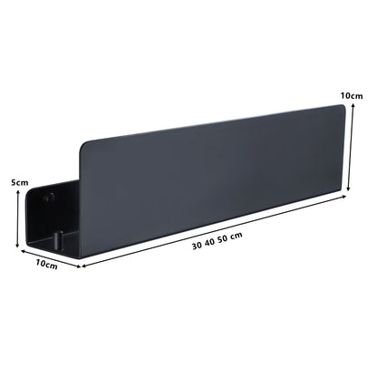 Black Bathroom Organiser Shelf With Hooks