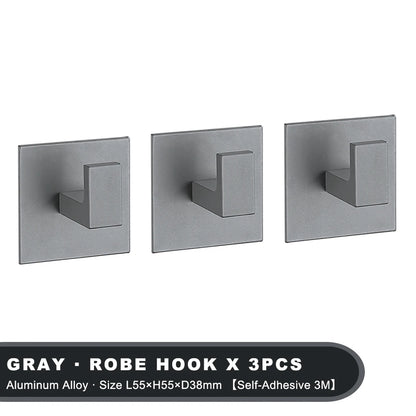 Black Adhesive Wall Hook Set