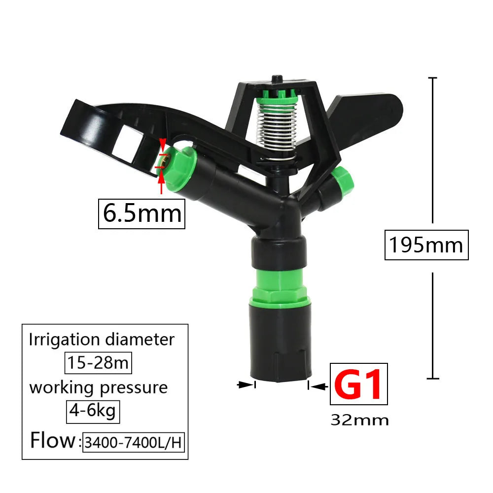 Metal Rain Gun Sprinkler 1/2-2" Female Thread