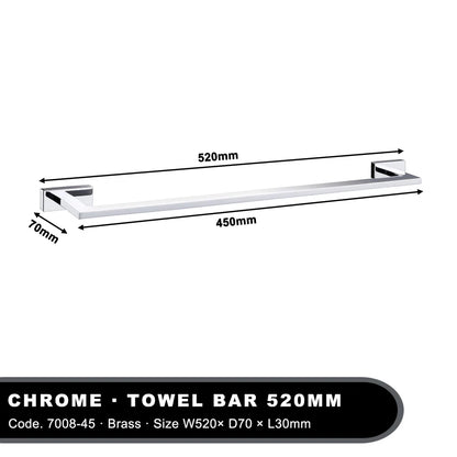 Chrome Single Towel Rail 30-80cm