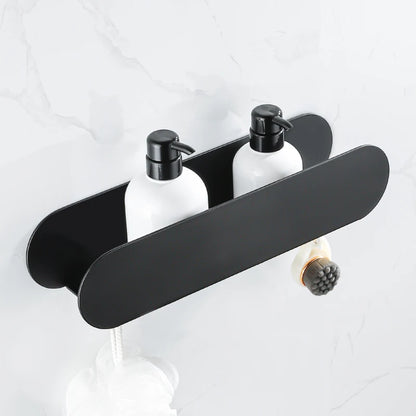 Black Aluminium Shower Caddy With Hook
