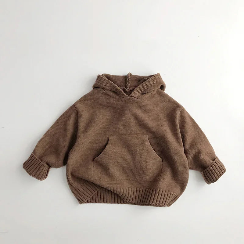 Kids Fine Knit Hoodie Sweater