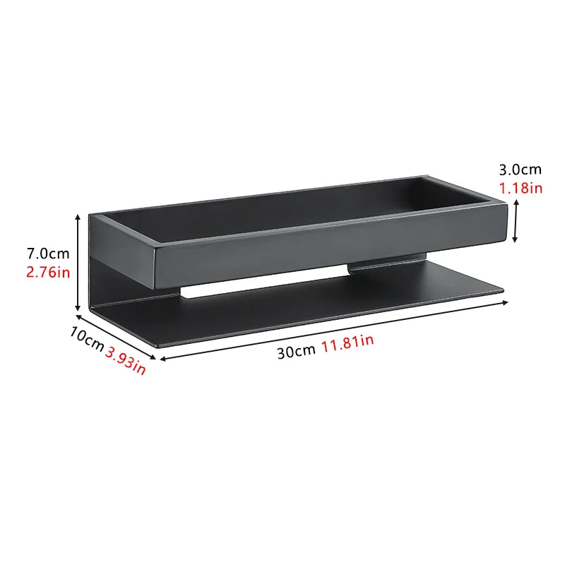 Black Corner Bathroom Storage Shelf