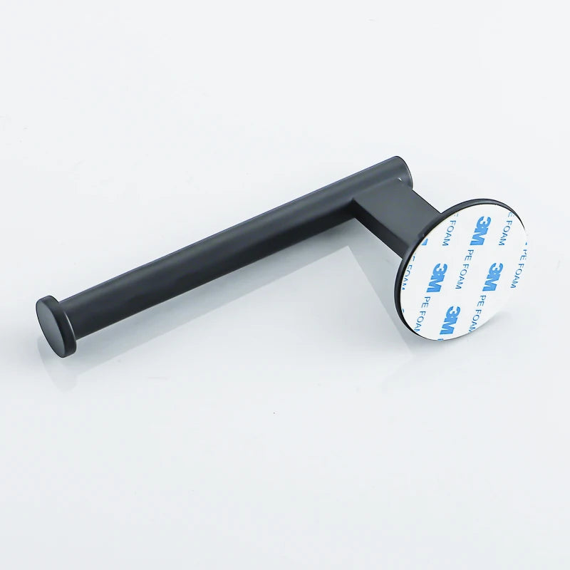 Black Adhesive Toilet Roll Holder