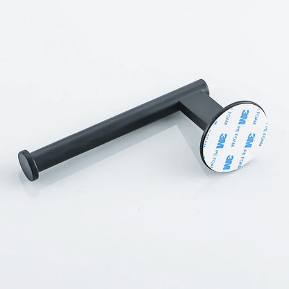 Black Adhesive Toilet Roll Holder