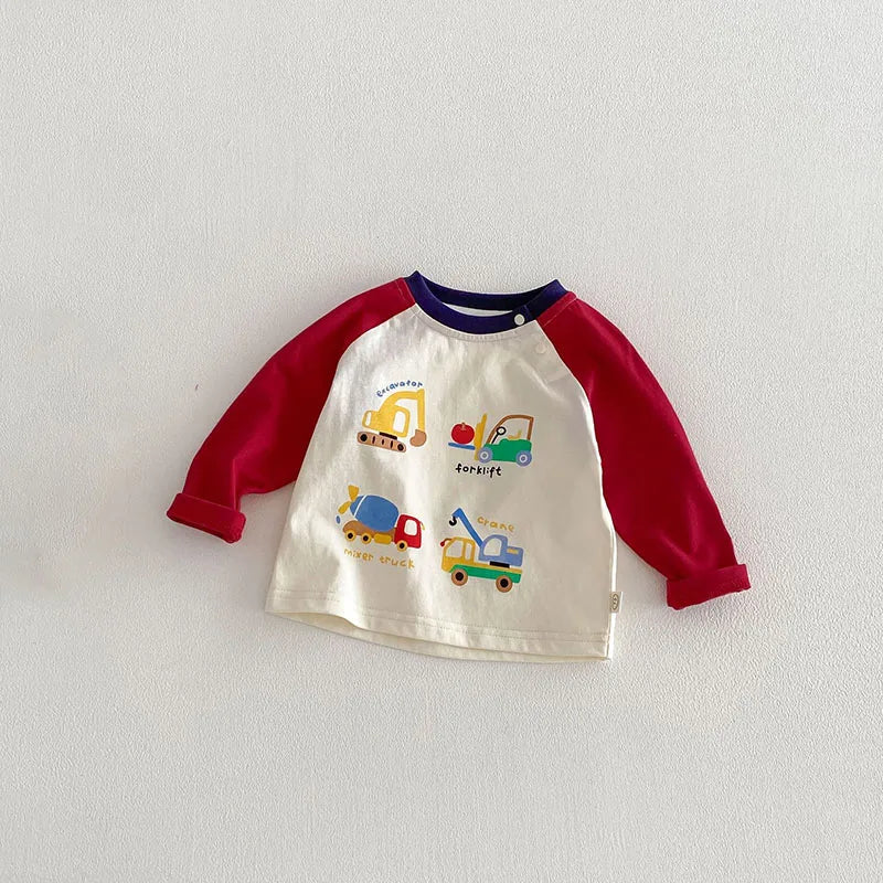 Kids Cartoon Car Print Shirt