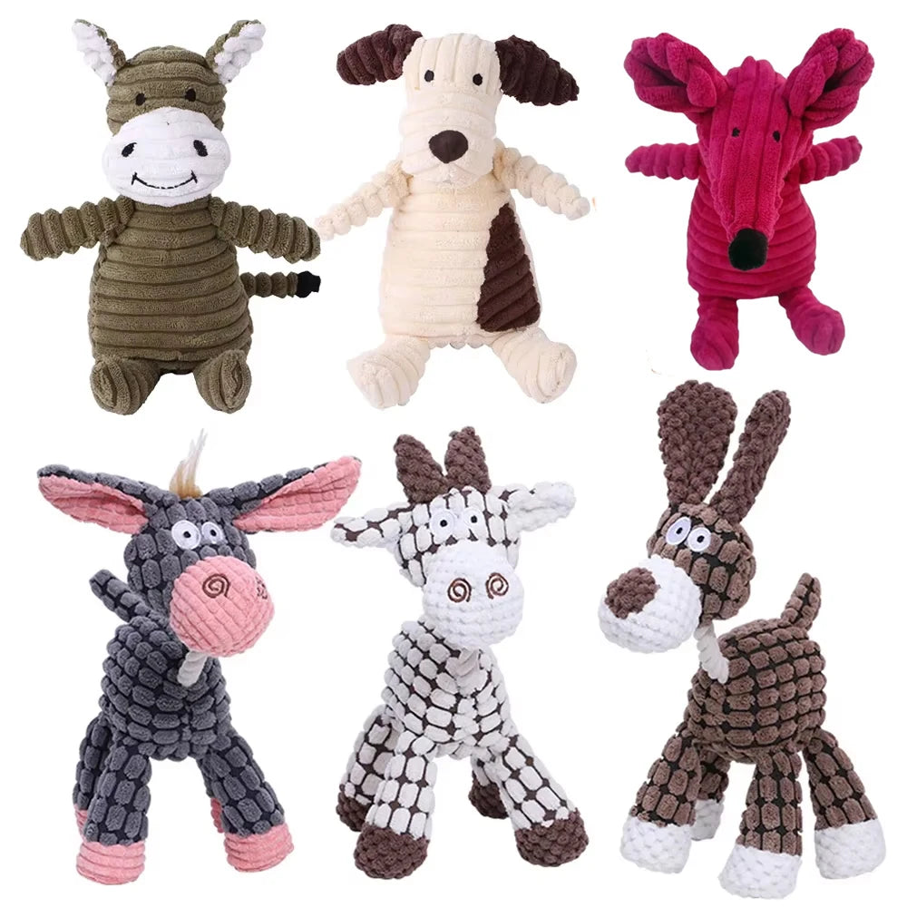 Corduroy Squeaky Plush Dog Toy