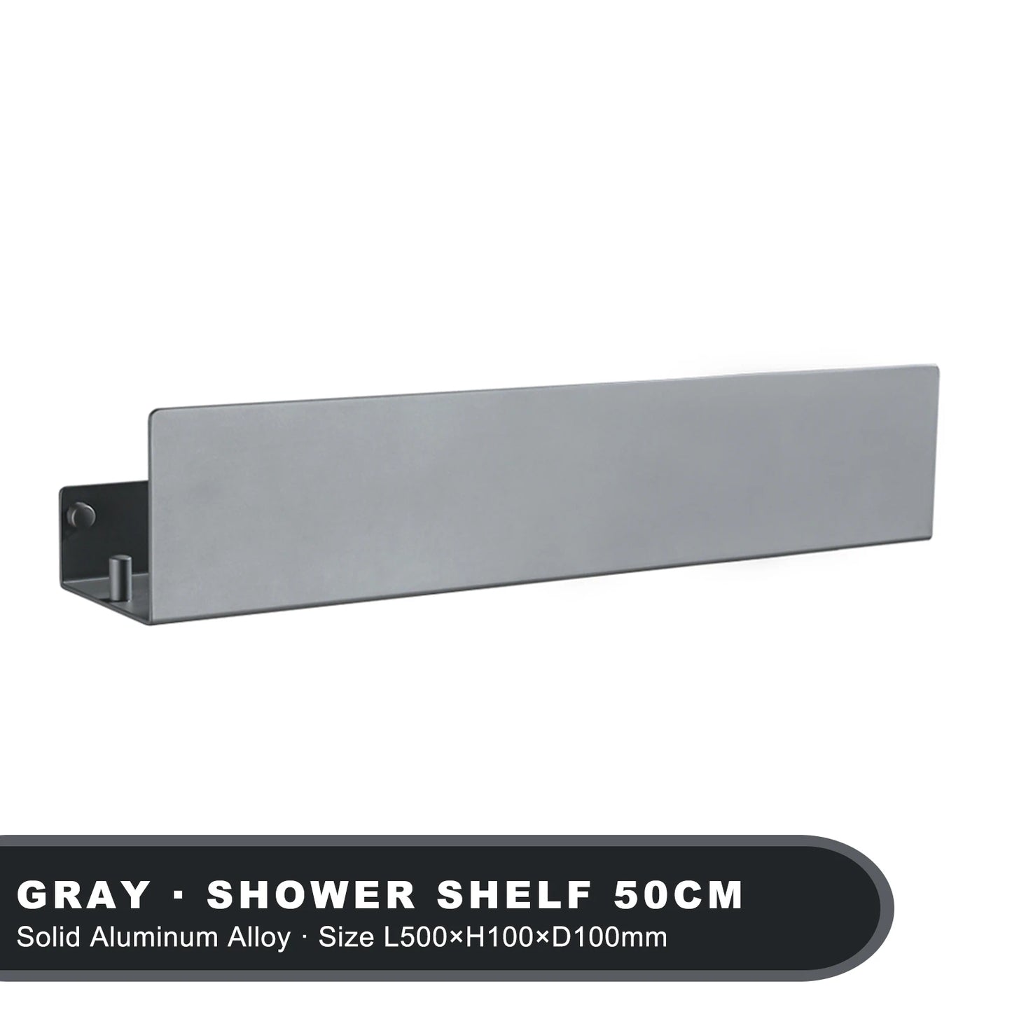 Black Bathroom Organiser Shelf With Hooks