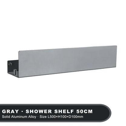 Black Bathroom Organiser Shelf With Hooks