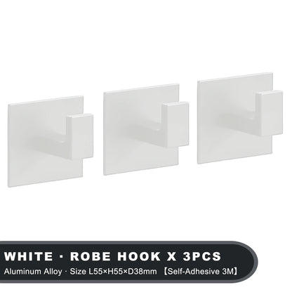 Black Adhesive Wall Hook Set