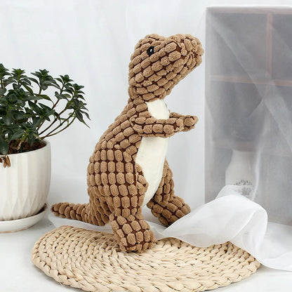 Interactive Plush Dinosaur Dog Toy