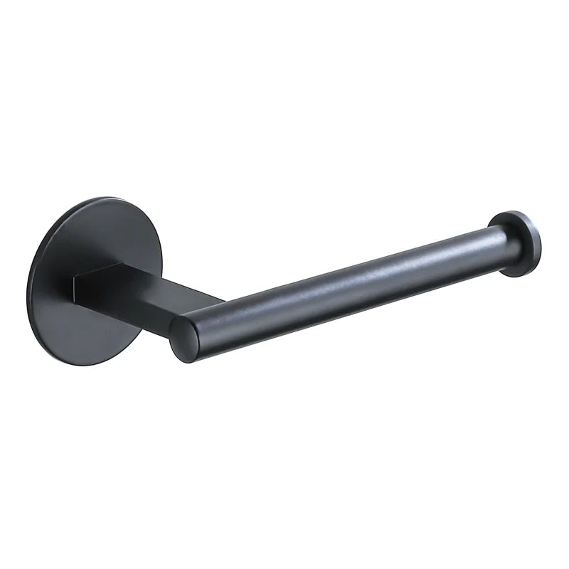 Black Adhesive Toilet Roll Holder