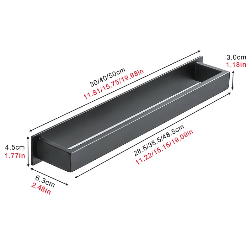 Black No-Drill Adhesive Towel Rack