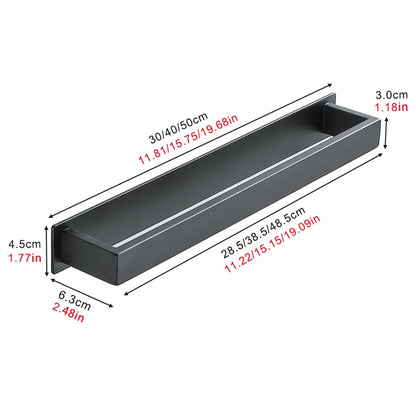 Black No-Drill Adhesive Towel Rack