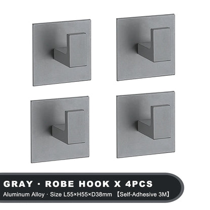 Black Adhesive Wall Hook Set