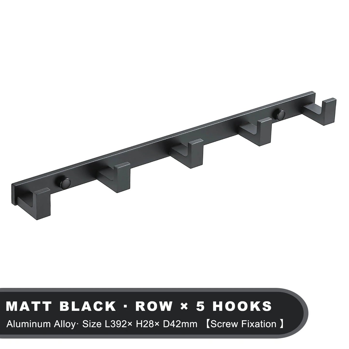 Black Heavy-Duty Wall Coat Hooks