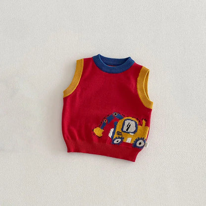 Kids Cartoon Car Print Shirt