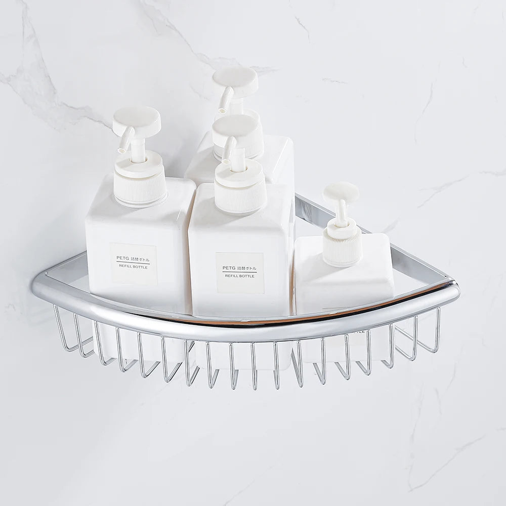 Chrome Triangle Corner Shower Caddy