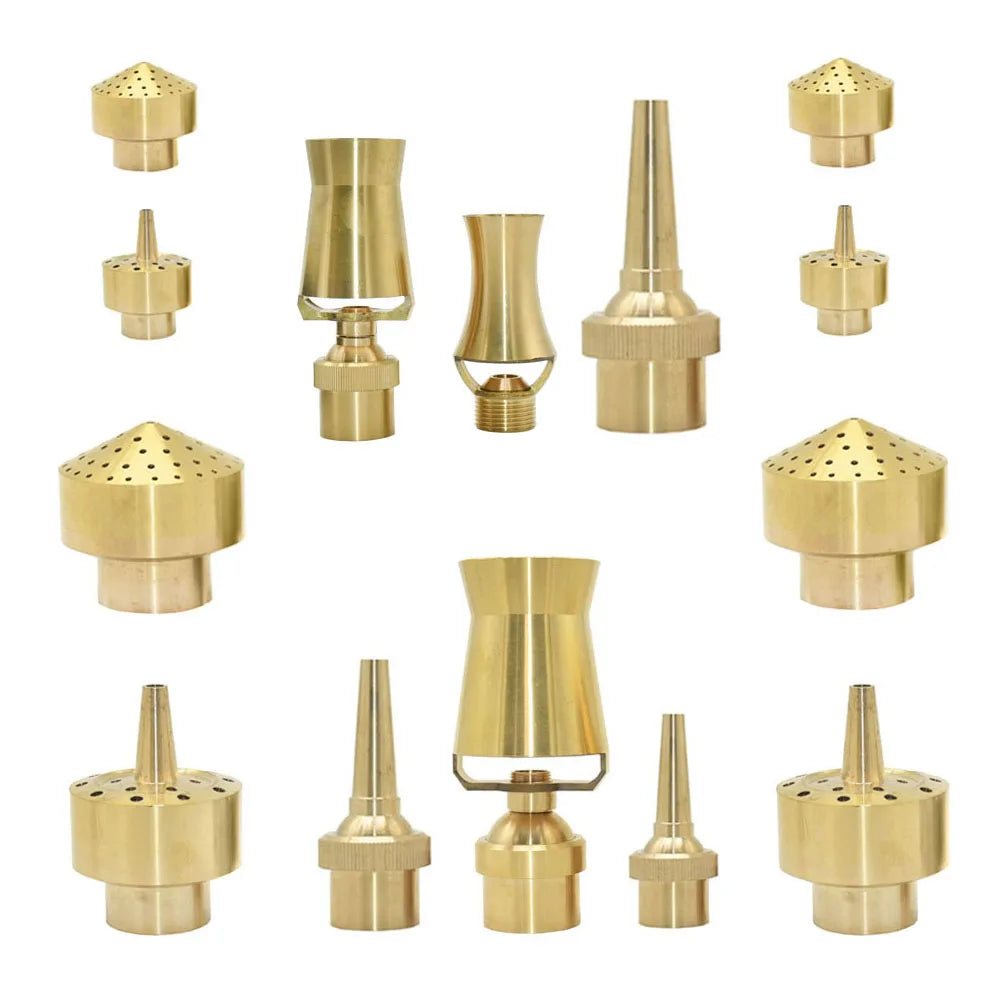 Brass Fountain Nozzle 1/4-1.5" Thread Decorative