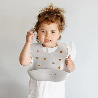 Silicone Baby Bib - Cherry Print