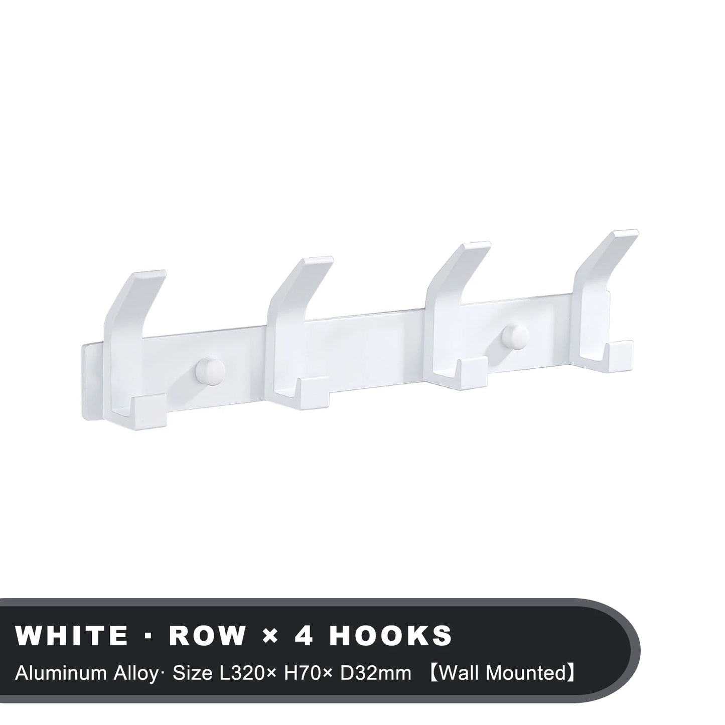 Black Aluminium Wall Hanging Hooks