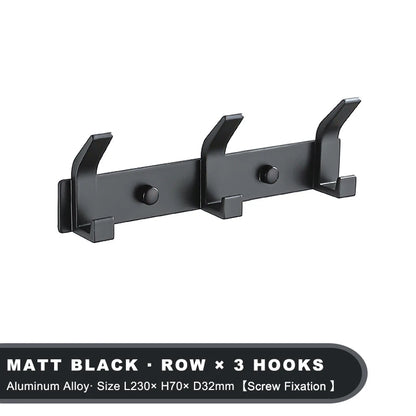 Black Aluminium Wall Hanging Hooks