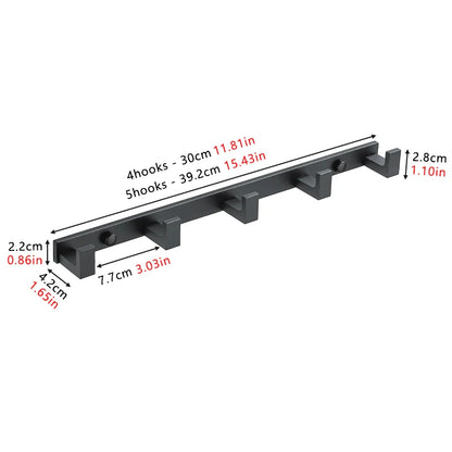 Black Heavy-Duty Wall Coat Hooks