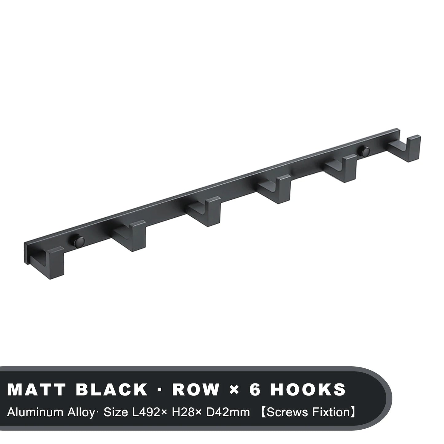 Black Heavy-Duty Wall Coat Hooks