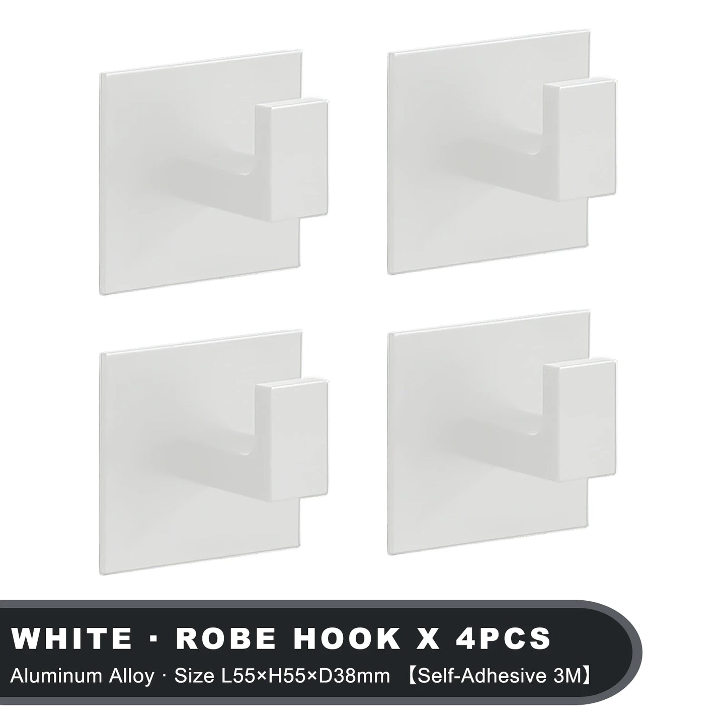 Black Adhesive Wall Hook Set
