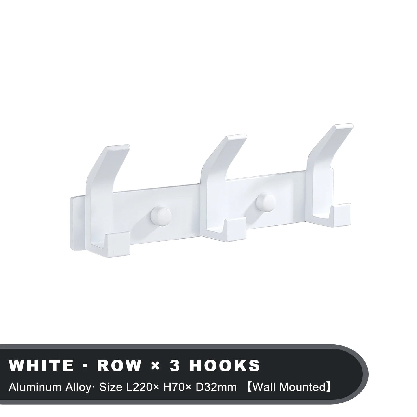Black Aluminium Wall Hanging Hooks