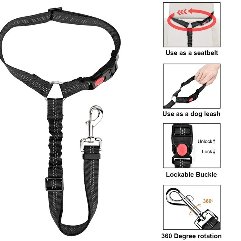 Reflective Dog Car Seat Belt