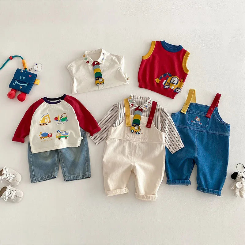 Kids Cartoon Car Print Shirt