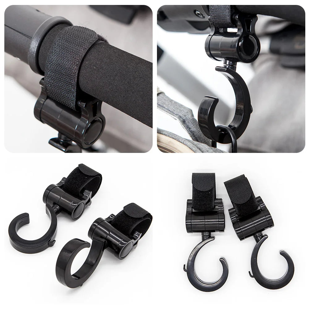 360 Rotating Stroller Hooks - 2 Pack