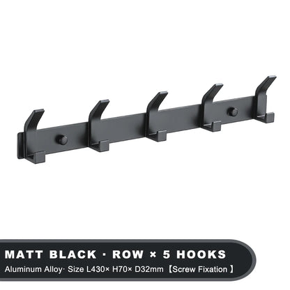 Black Aluminium Wall Hanging Hooks