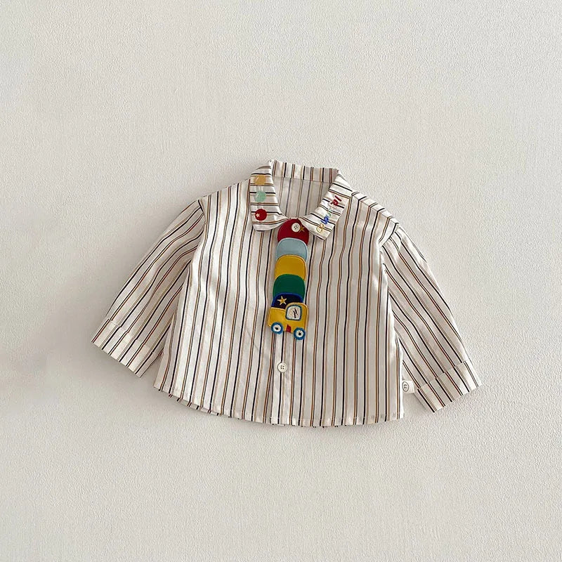 Kids Cartoon Car Print Shirt