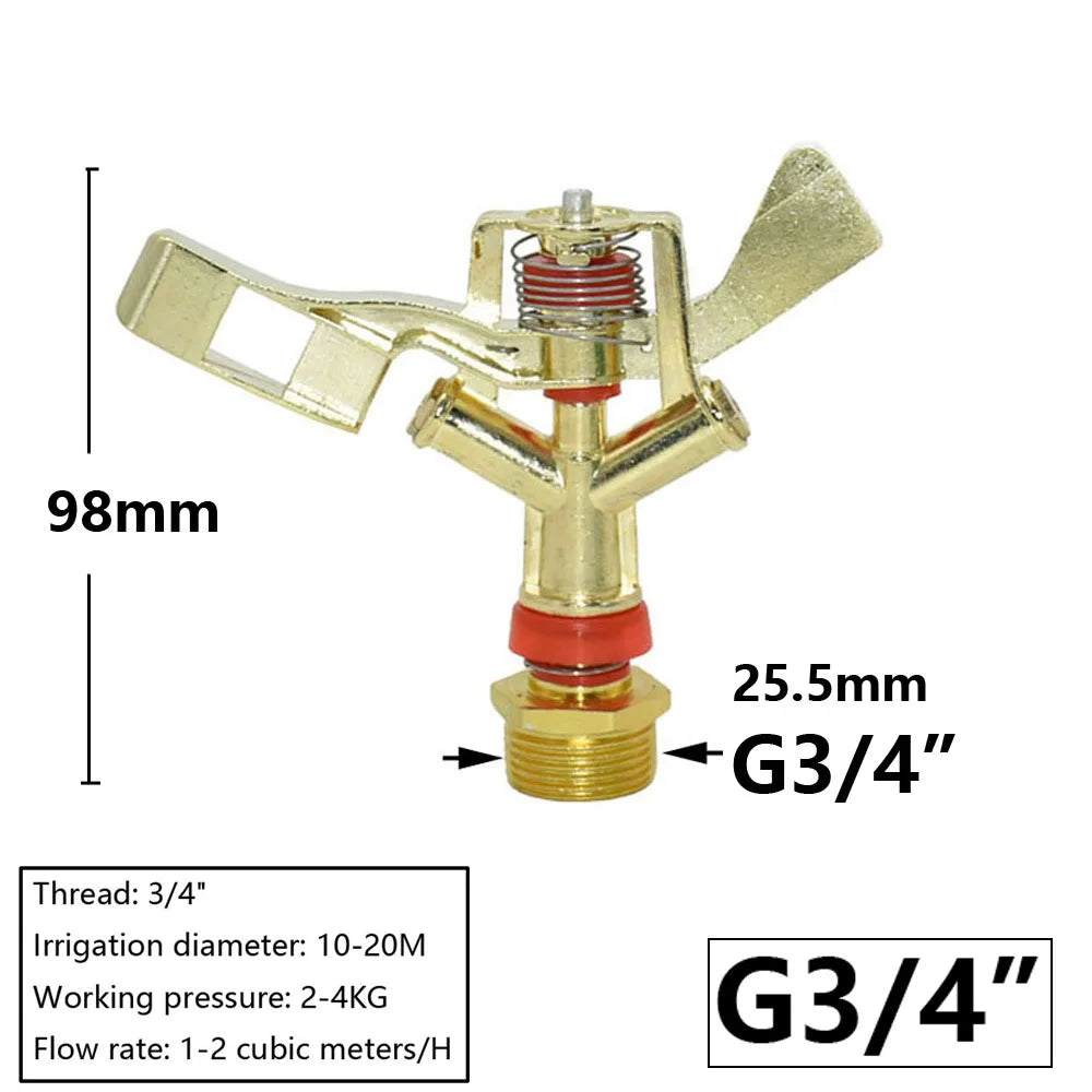 Metal Rain Gun Sprinkler 1/2-2" Female Thread