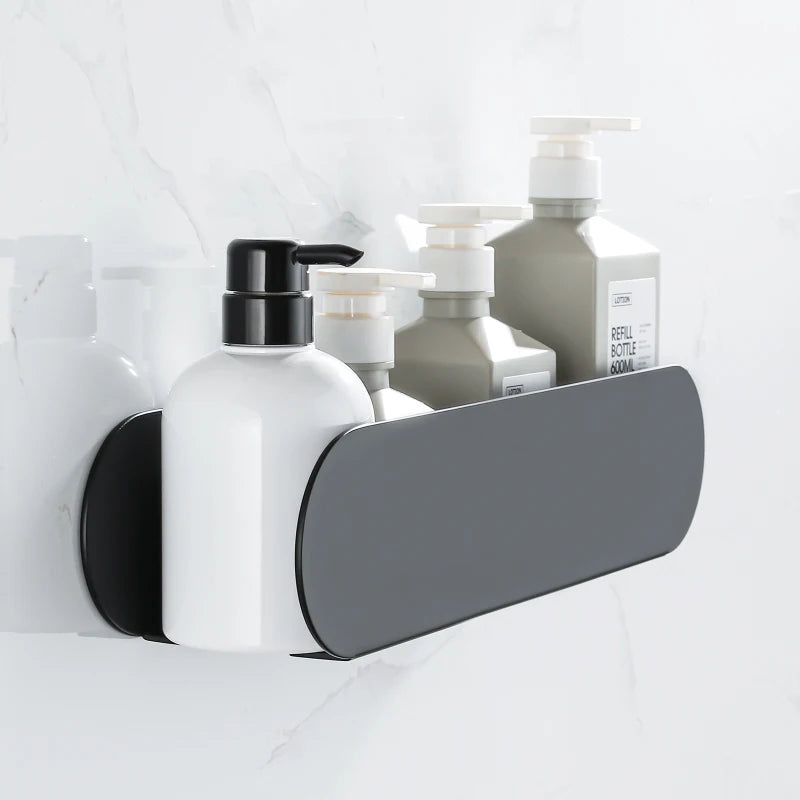 Black Aluminium Shower Caddy With Hook