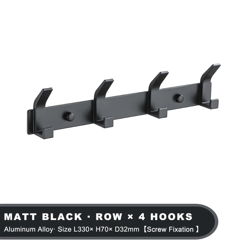 Black Aluminium Wall Hanging Hooks