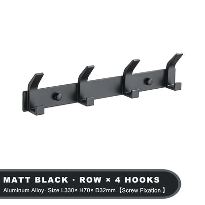 Black Aluminium Wall Hanging Hooks