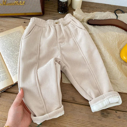 Kids Solid Straight-Leg Casual Pants